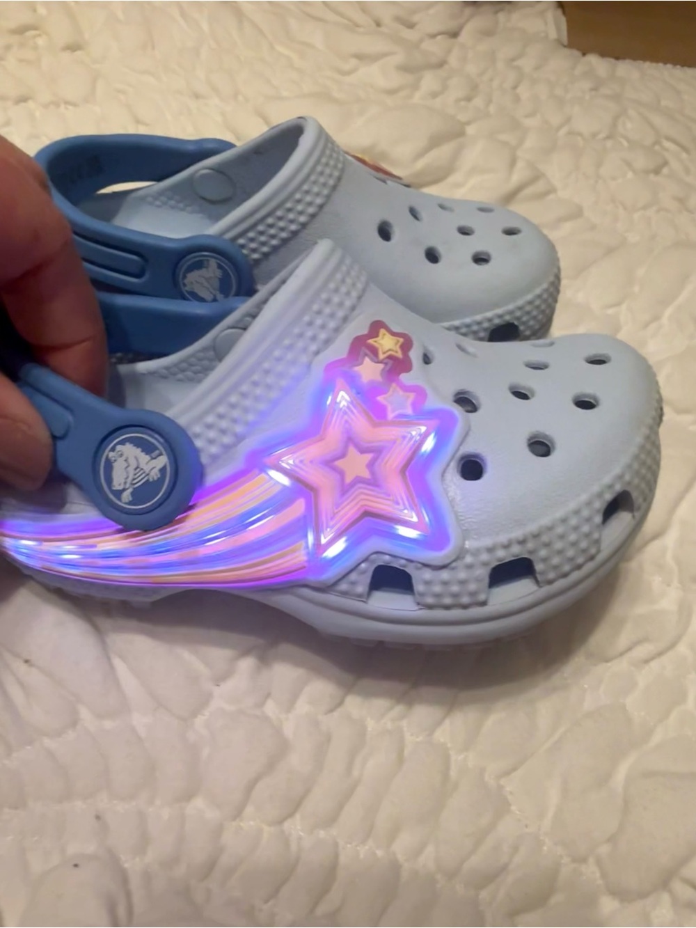 CROCS Kids/Toddler Light Blue Star Light-Up Clogs
